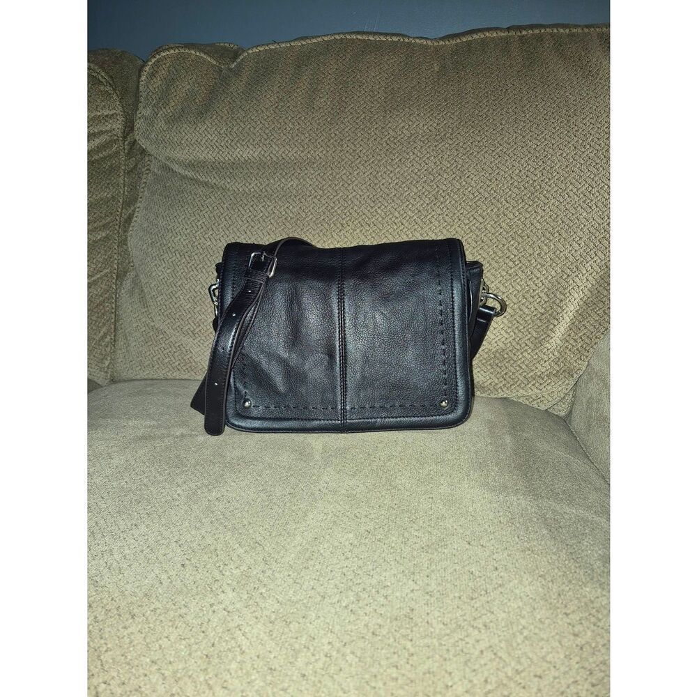b. makowsky Black Leather Crossbody